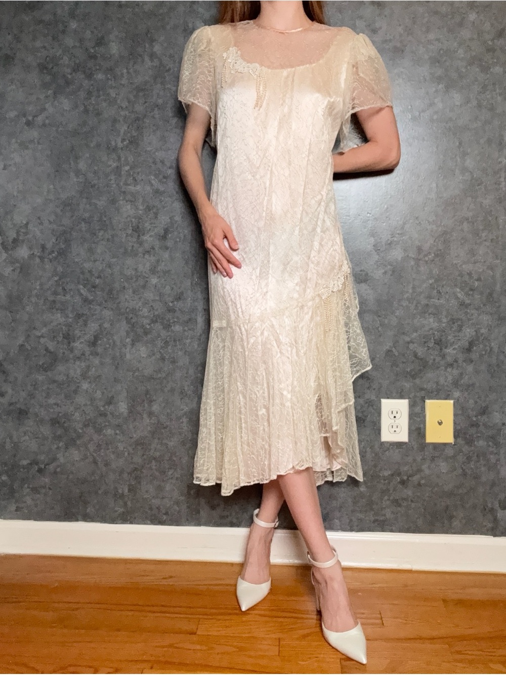 Vintage 1990s JCPenney Lace Slip Dress — Size L